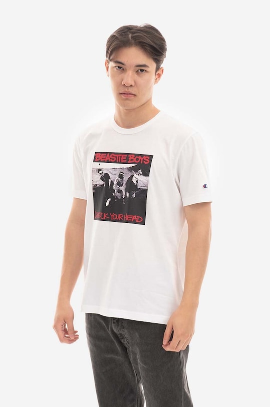 Βαμβακερό μπλουζάκι Champion Champion x Beastie Boys κανονικό λευκό 219284