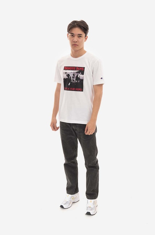 Βαμβακερό μπλουζάκι Champion Champion x Beastie Boys 219284 λευκό SS23