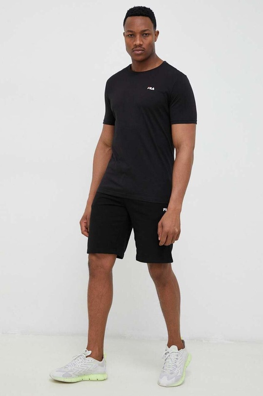 Хлопковая футболка Fila 2 шт FAM0083.SS23 чёрный SS23