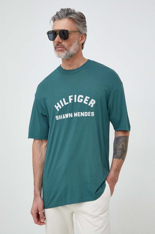 Tommy Hilfiger t-shirt x Shawn Mendes pozostałe turkusowy MW0MW31189.PPYX