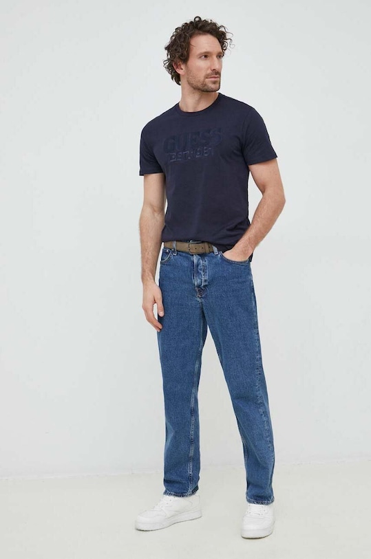 Guess t-shirt bawełniany M3GI56.K9RM3 granatowy SS23