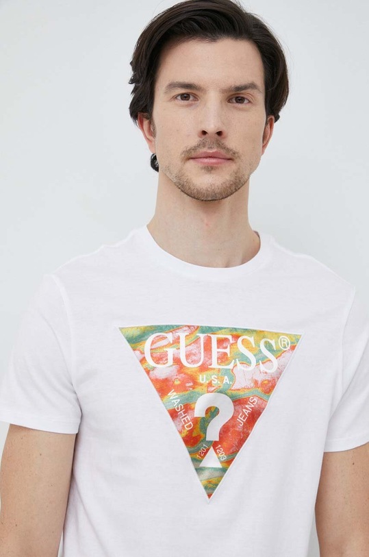 Guess t-shirt bawełniany biały M3GI57.K9RM1