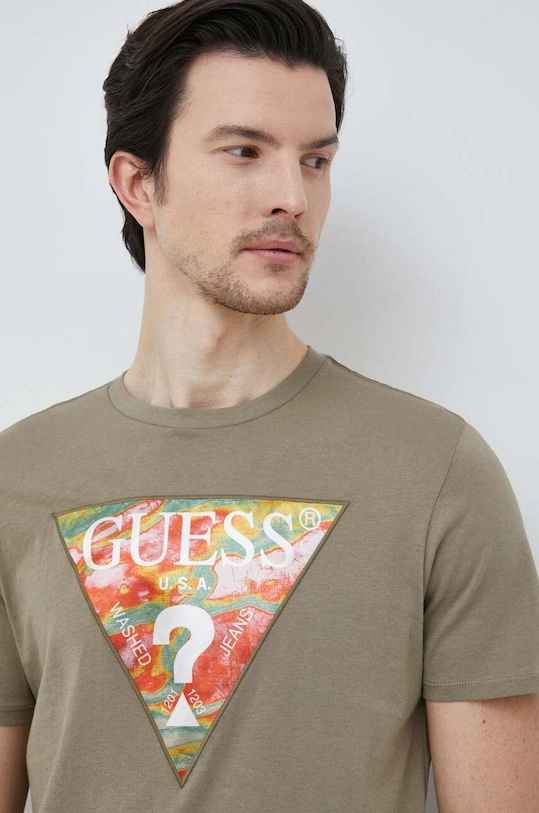 Guess pamut póló zöld M3GI57.K9RM1