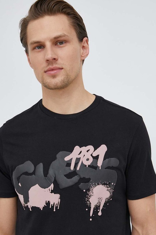 Guess t-shirt bawełniany czarny M3GI59.K9RM1