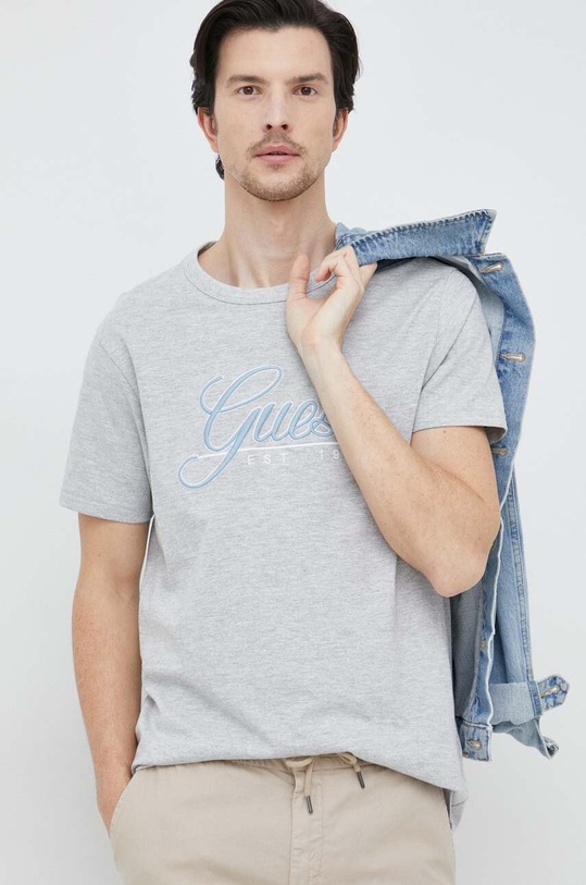 Guess t-shirt bawełniany regular szary M3GI25.K8FQ4