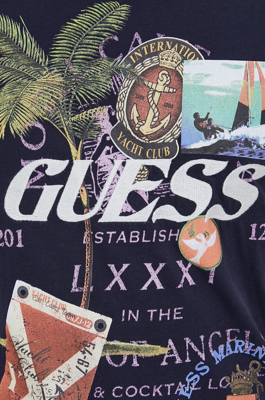 Guess t-shirt bawełniany M3GI38.KBDL0 granatowy