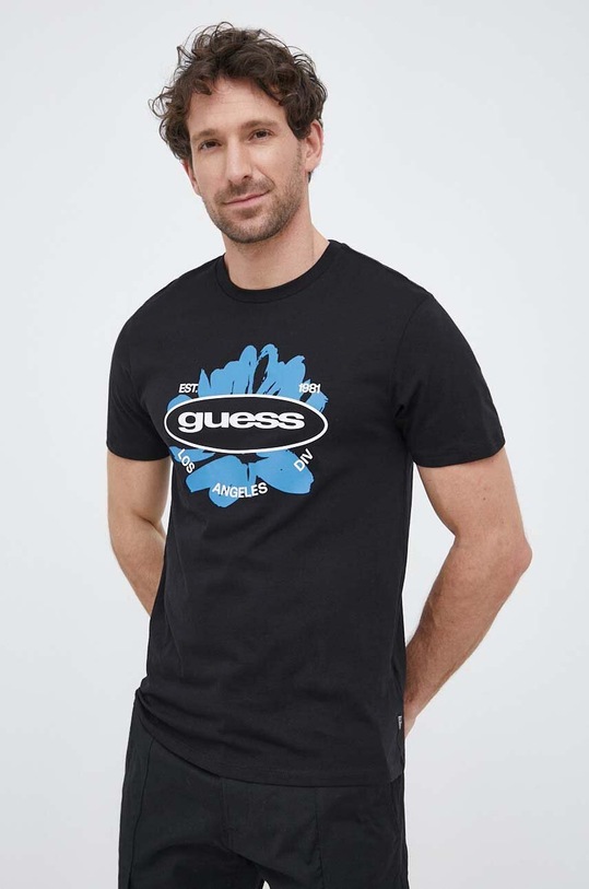 Guess t-shirt bawełniany czarny M3GI61.K9RM1