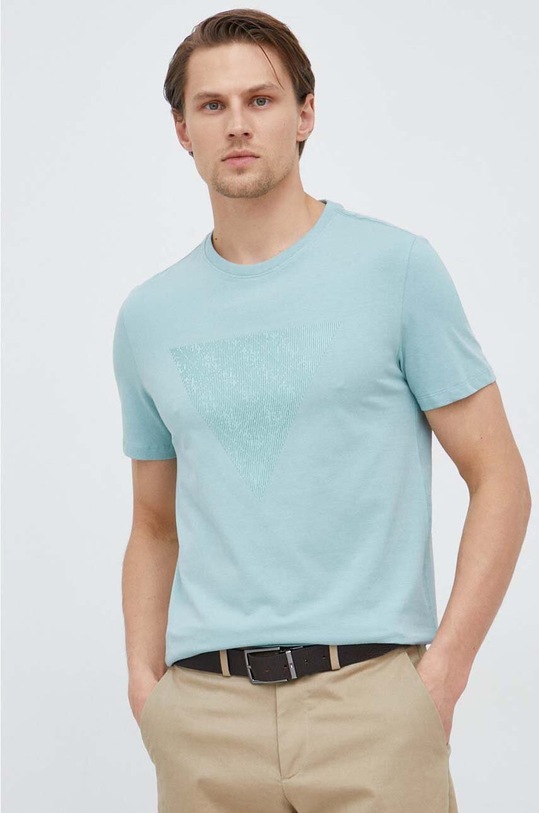 Guess t-shirt z elastanem zielony M3GI33.J1314