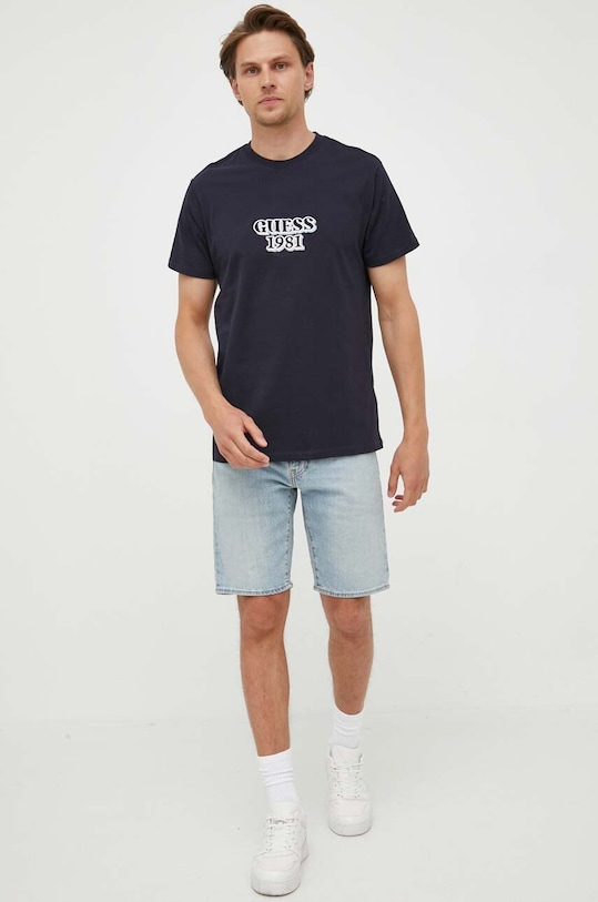 Bavlnené tričko Guess M3GI30.K8FQ4 tmavomodrá SS23