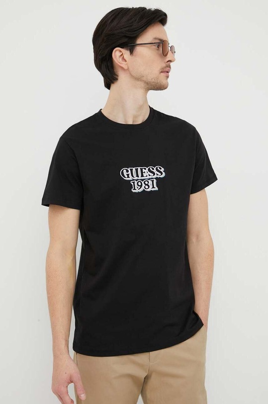 Bavlnené tričko Guess čierna M3GI30.K8FQ4