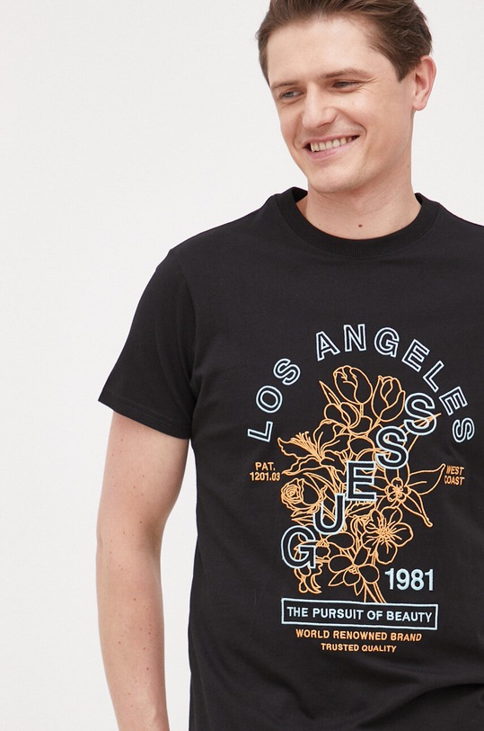 Guess t-shirt bawełniany czarny M3GI35.K8FQ4