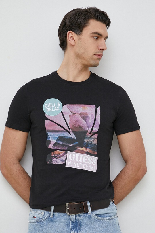 Guess t-shirt bawełniany M3GI29.I3Z14 czarny SS23