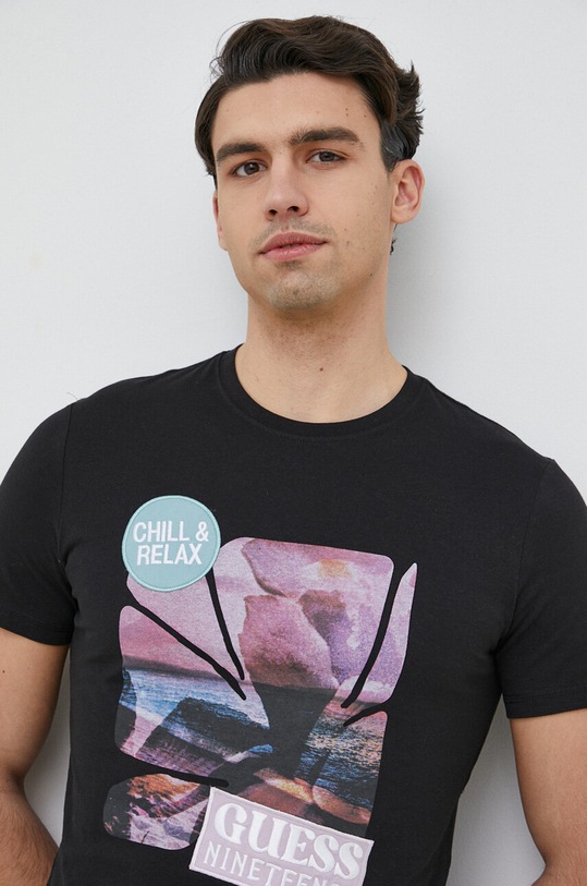 Guess t-shirt bawełniany czarny M3GI29.I3Z14