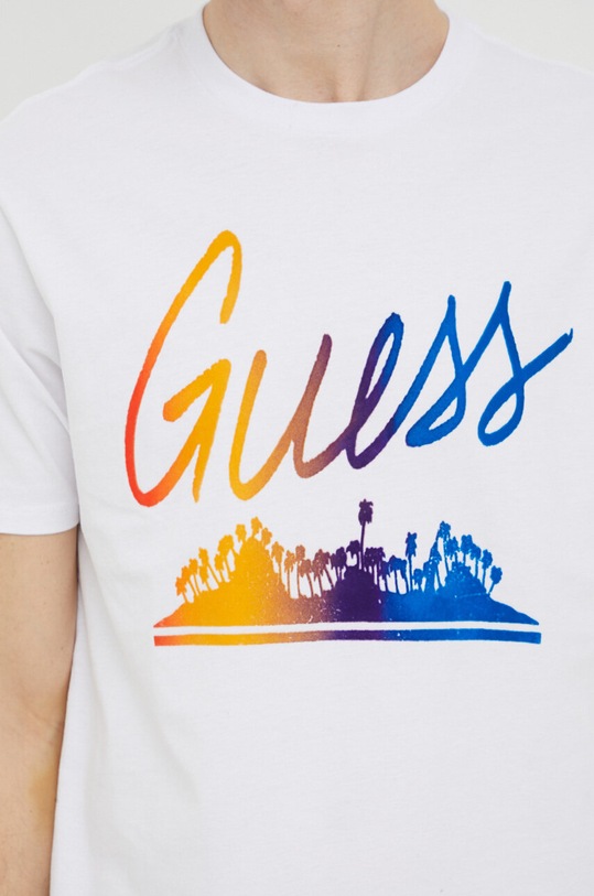 Guess t-shirt bawełniany M3GI48.KBDL0 biały