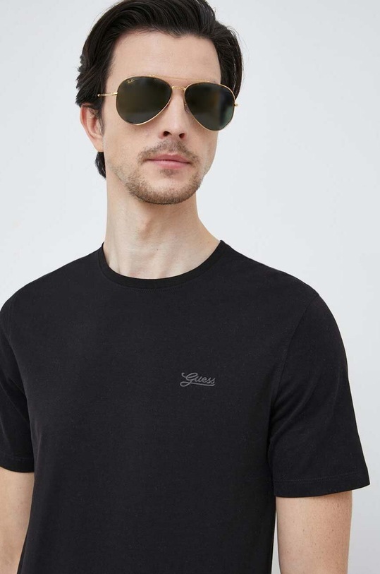 Guess t-shirt z elastanem czarny M3GI70.KBMS0