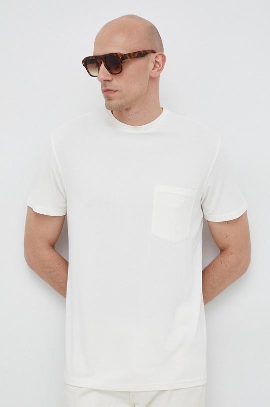 Guess t-shirt z elastanem beżowy M3GP04.KB3D0