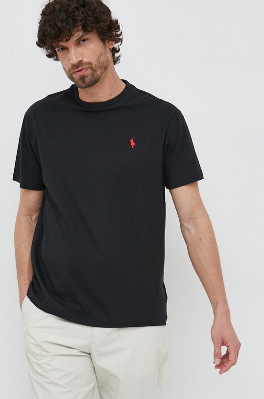 Polo Ralph Lauren t-shirt bawełniany gładkie czarny 710707087