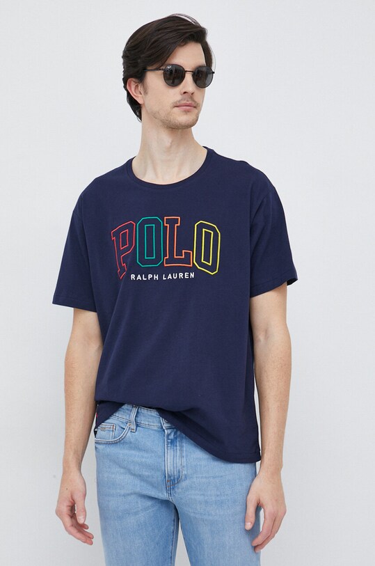 Polo Ralph Lauren t-shirt bawełniany aplikacja granatowy 710899185