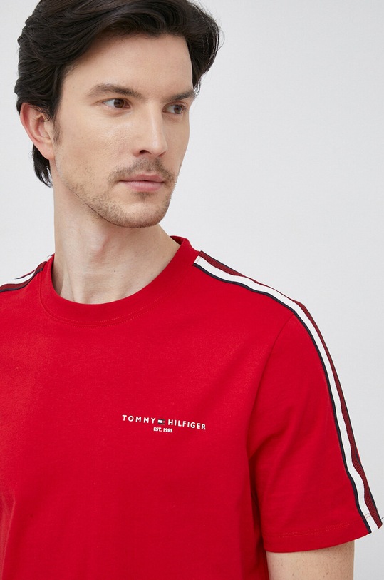 Tommy Hilfiger t-shirt bawełniany czerwony MW0MW30050.PPYX