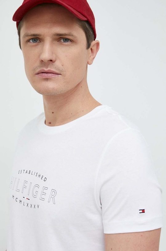 Tommy Hilfiger t-shirt bawełniany nadruk biały MW0MW30034.PPYX