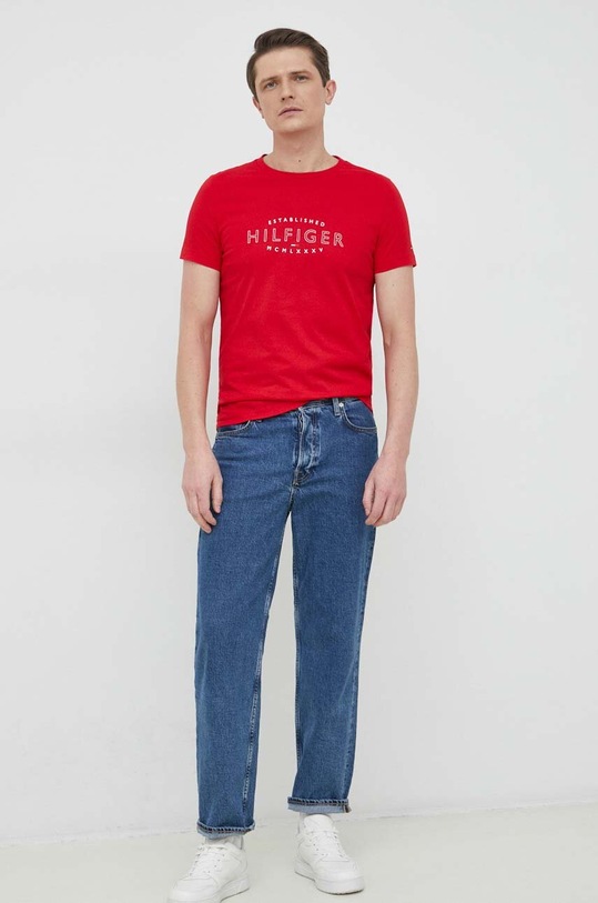 Tommy Hilfiger t-shirt bawełniany MW0MW30034.PPYX czerwony SS23