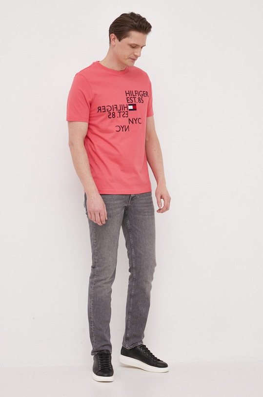 Bavlnené tričko Tommy Hilfiger MW0MW30037.PPYX ružová SS23