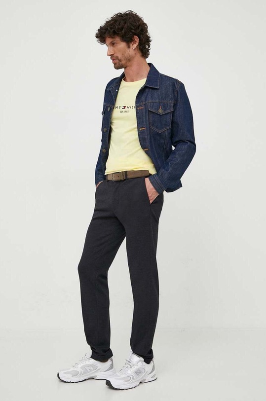 Tommy Hilfiger t-shirt bawełniany MW0MW11797.PPYX żółty SS23