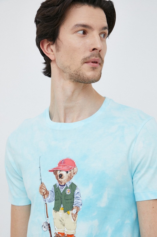 Бавовняна футболка Polo Ralph Lauren блакитний 710900826