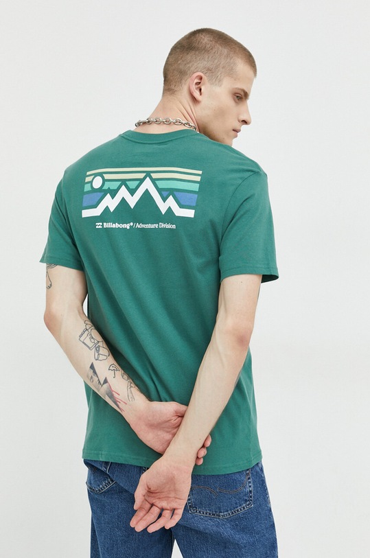 Billabong t-shirt bawełniany nadruk zielony ABYZT01730