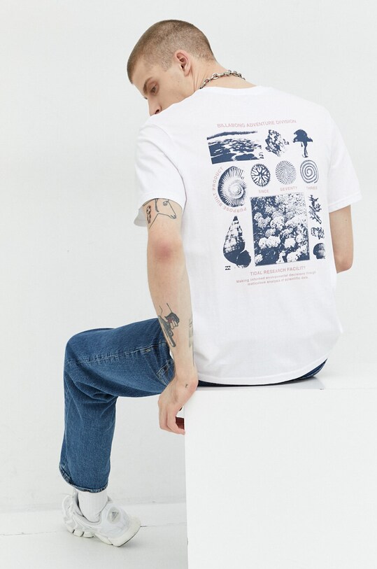 Billabong t-shirt bawełniany nadruk biały ABYZT01746