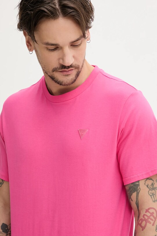 Bavlněné tričko Guess F3GI00.K8HM0 růžová SS25