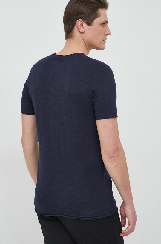 Odzież Sisley t-shirt bawełniany 3WF0S101K.06U granatowy