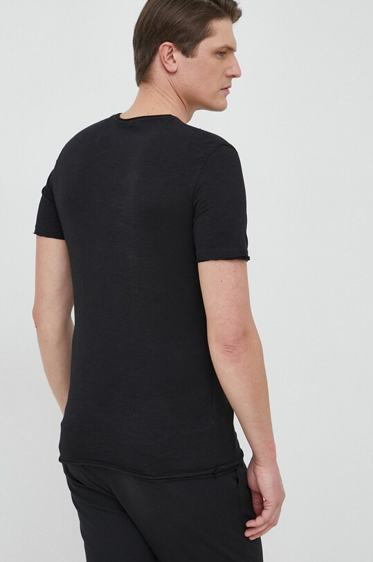 Odzież Sisley t-shirt bawełniany 3WF0S101K.100 czarny