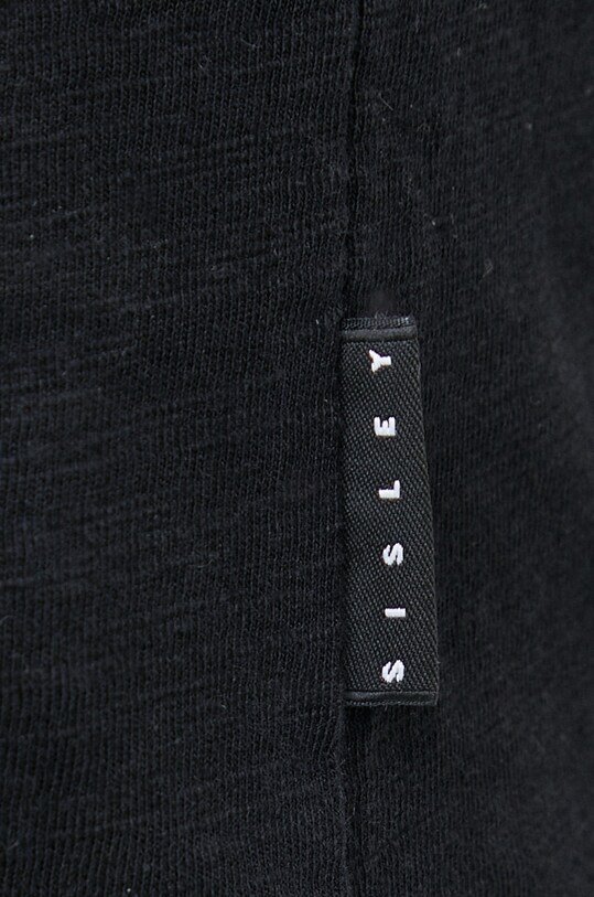 Sisley t-shirt bawełniany 3WF0S101K.100 czarny