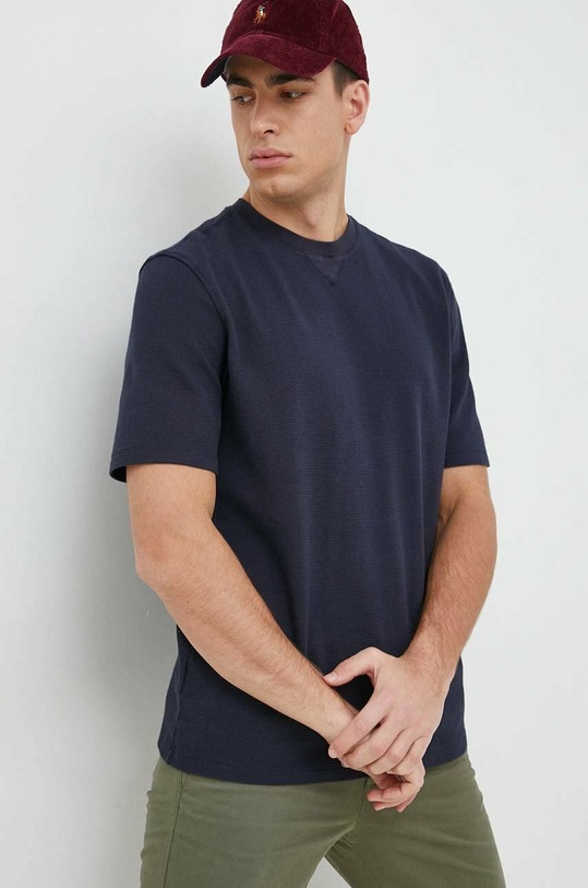 Sisley t-shirt bawełniany bawełna granatowy 34NHS1027.06U