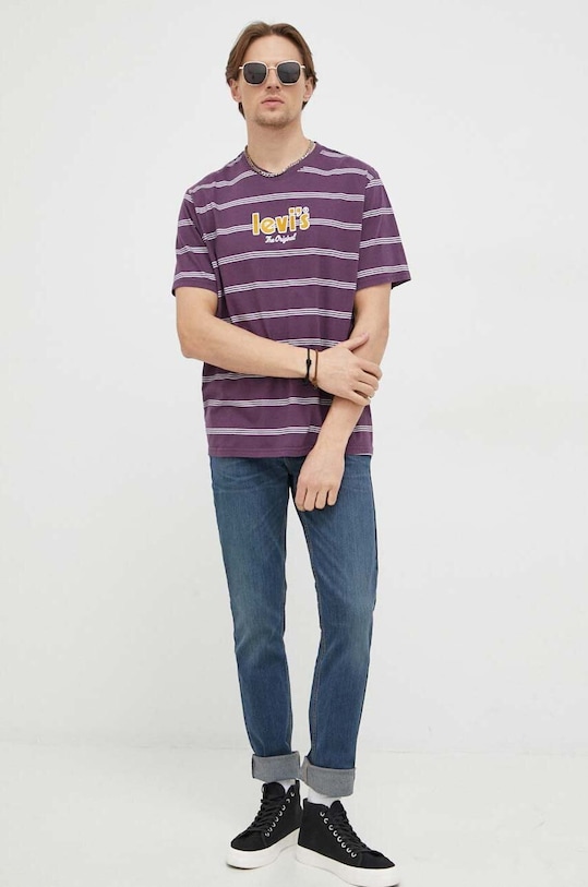 Levi's t-shirt bawełniany 16143.0731 fioletowy SS23