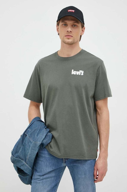Levi's t-shirt bawełniany nadruk zielony 16143.0737
