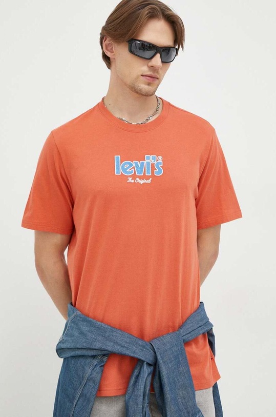 Levi's t-shirt bawełniany pomarańczowy 16143.0740