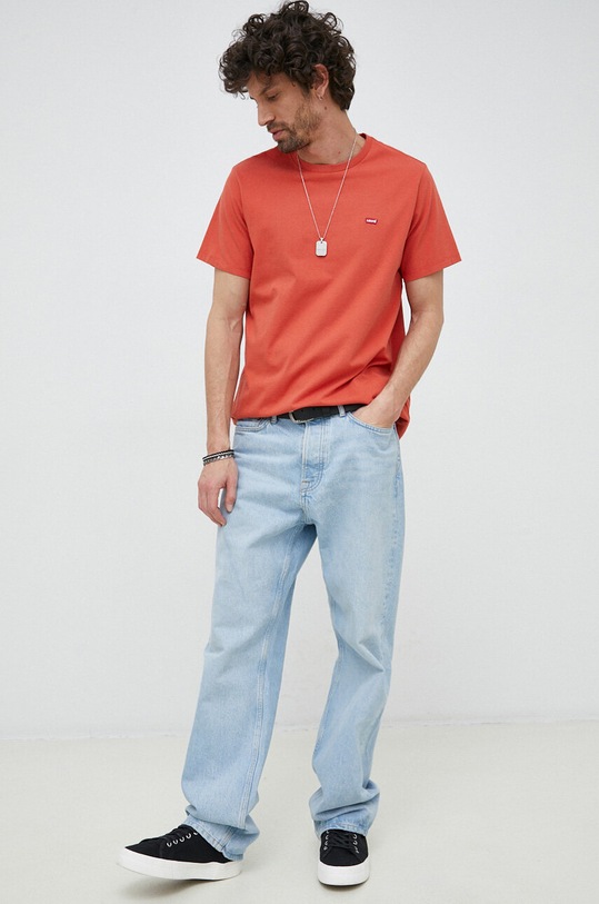Levi's t-shirt bawełniany 56605.0154 pomarańczowy SS23