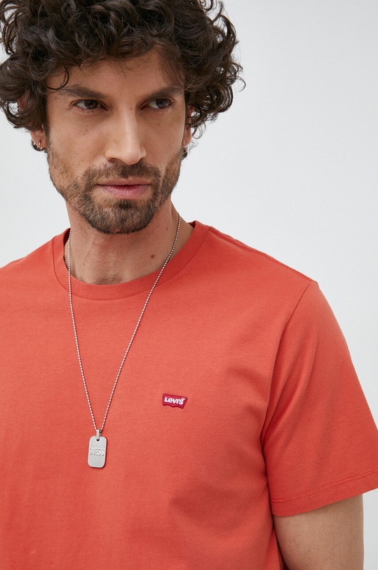 Levi's t-shirt bawełniany pomarańczowy 56605.0154