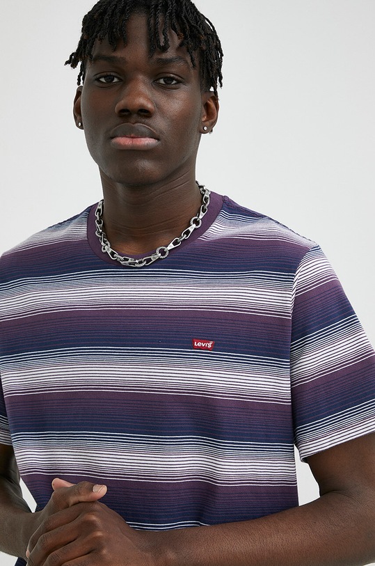 Βαμβακερό μπλουζάκι Levi's μωβ 56605.0156