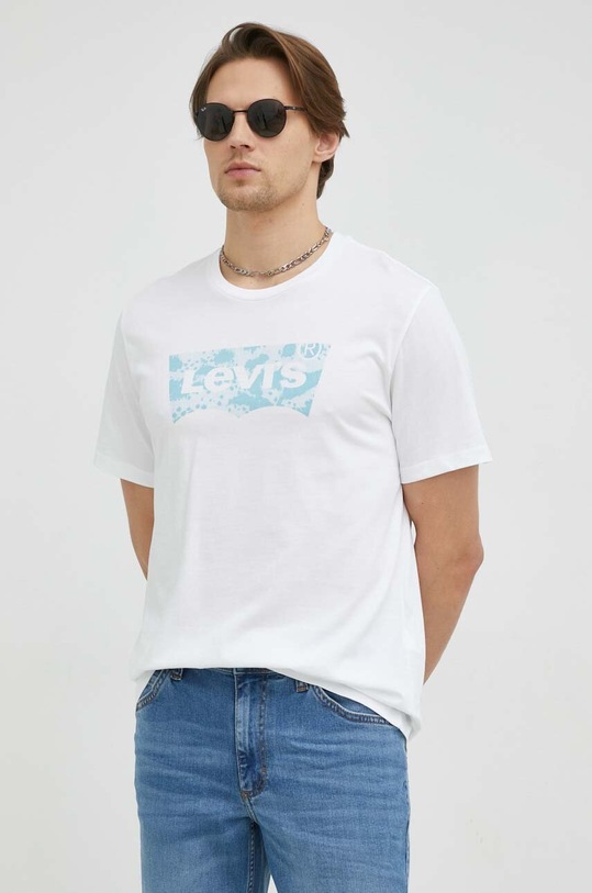 Levi's t-shirt bawełniany biały A2823.0179