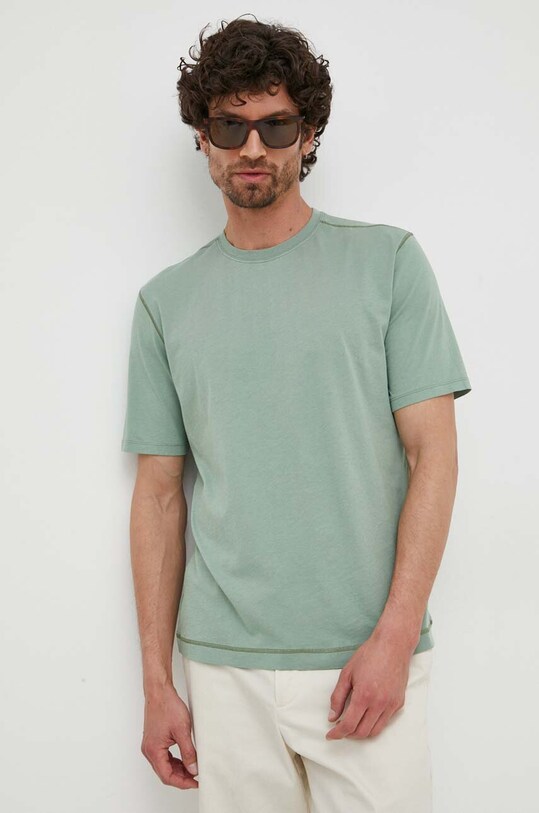 Sisley t-shirt bawełniany bawełna zielony 3P7XS102H.39B