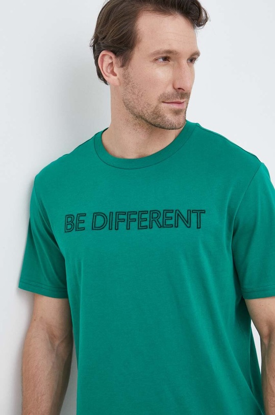 United Colors of Benetton t-shirt bawełniany zielony 3096U1057.256