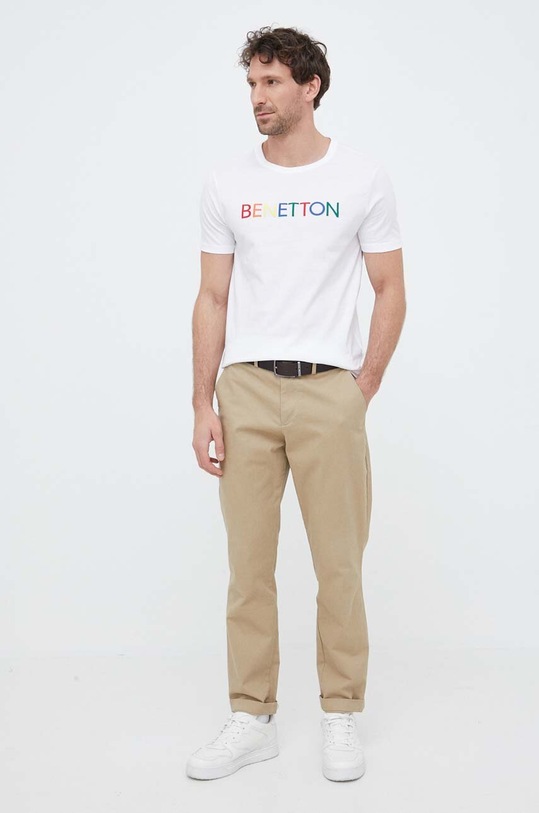 United Colors of Benetton t-shirt bawełniany 3I1XU100A.921 biały SS23