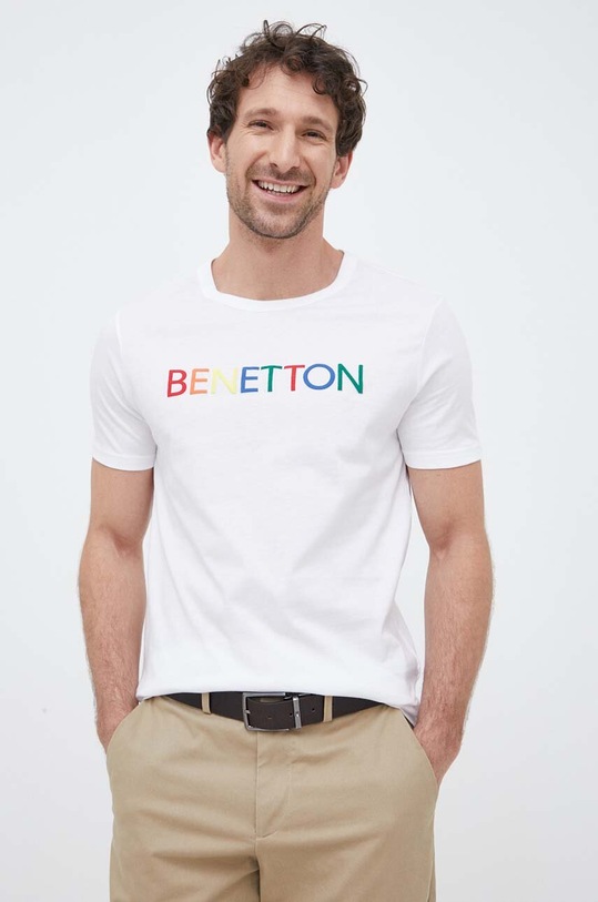 United Colors of Benetton t-shirt bawełniany biały 3I1XU100A.921
