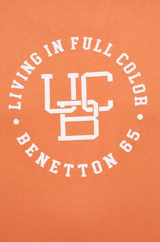 United Colors of Benetton t-shirt bawełniany 3YR3U1050.12Y pomarańczowy