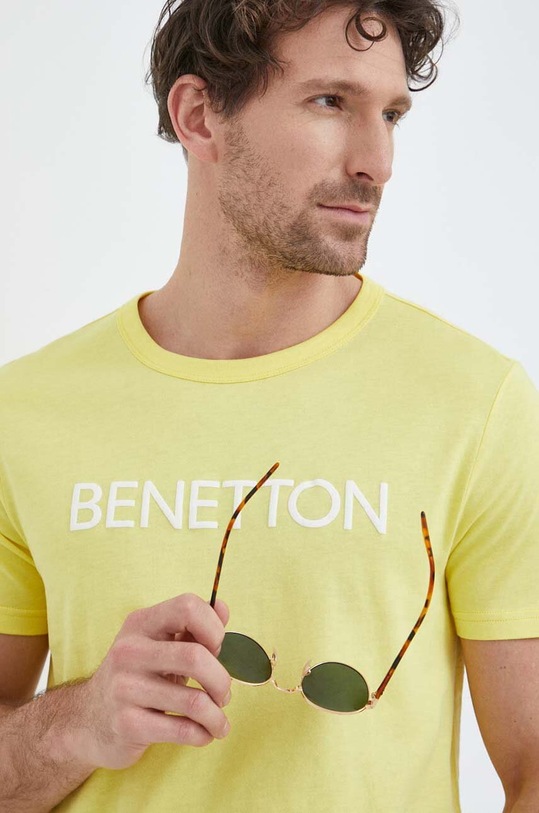 United Colors of Benetton t-shirt bawełniany żółty 3I1XU100A.00D