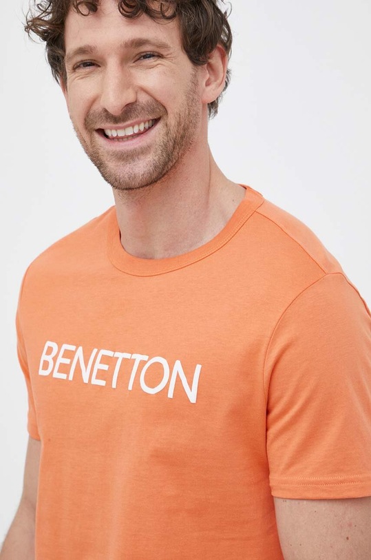 United Colors of Benetton t-shirt bawełniany pomarańczowy 3I1XU100A.12Y