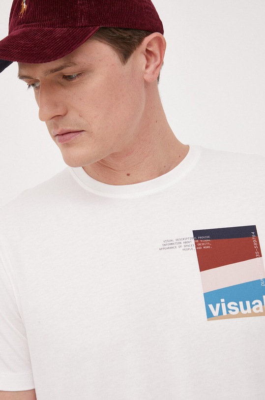 United Colors of Benetton t-shirt bawełniany biały 3YR3U104T.901